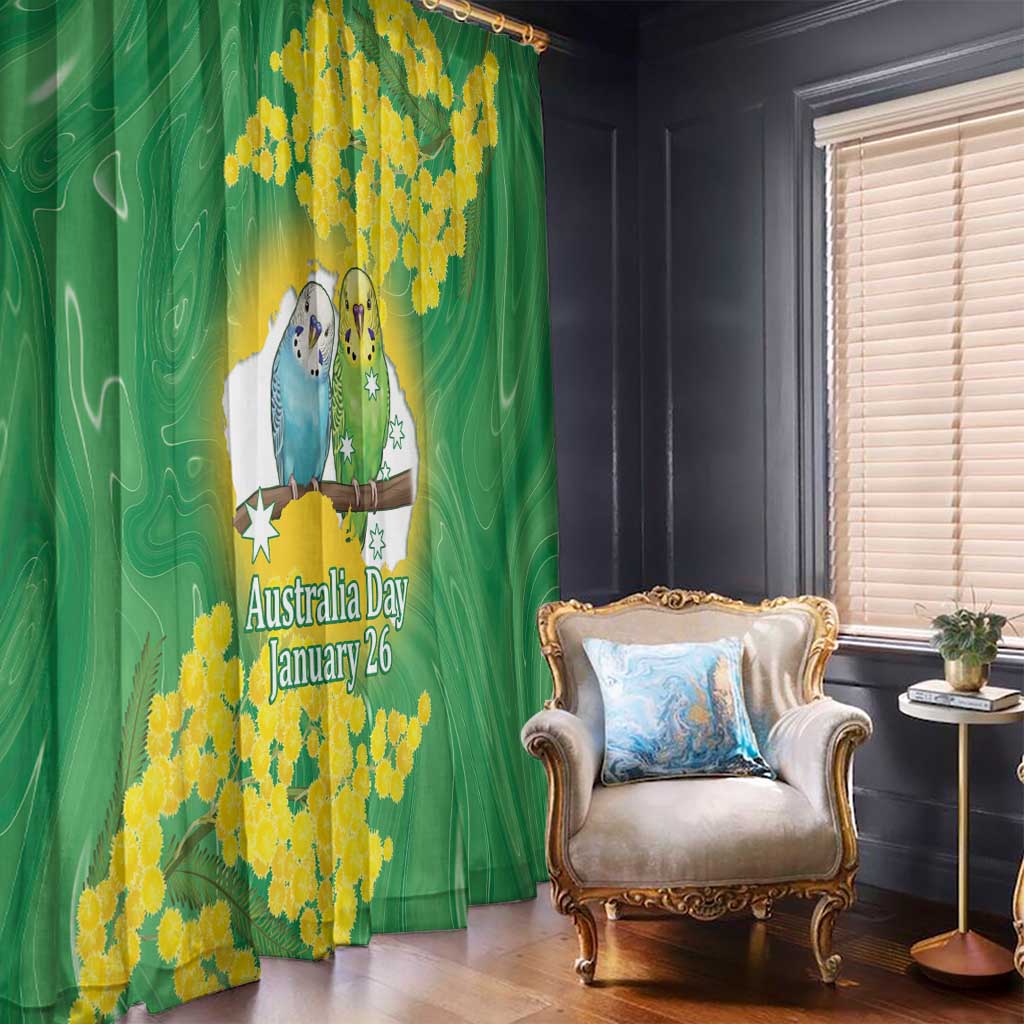 Budgerigar Australia Day Window Curtain Proud To Be An Aussie Opal National Color - Aussie Hoodie