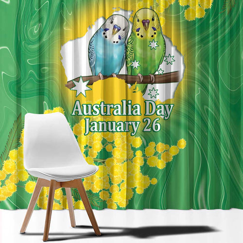 Budgerigar Australia Day Window Curtain Proud To Be An Aussie Opal National Color - Aussie Hoodie