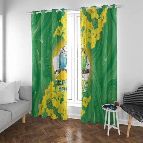 Budgerigar Australia Day Window Curtain Proud To Be An Aussie Opal National Color - Aussie Hoodie