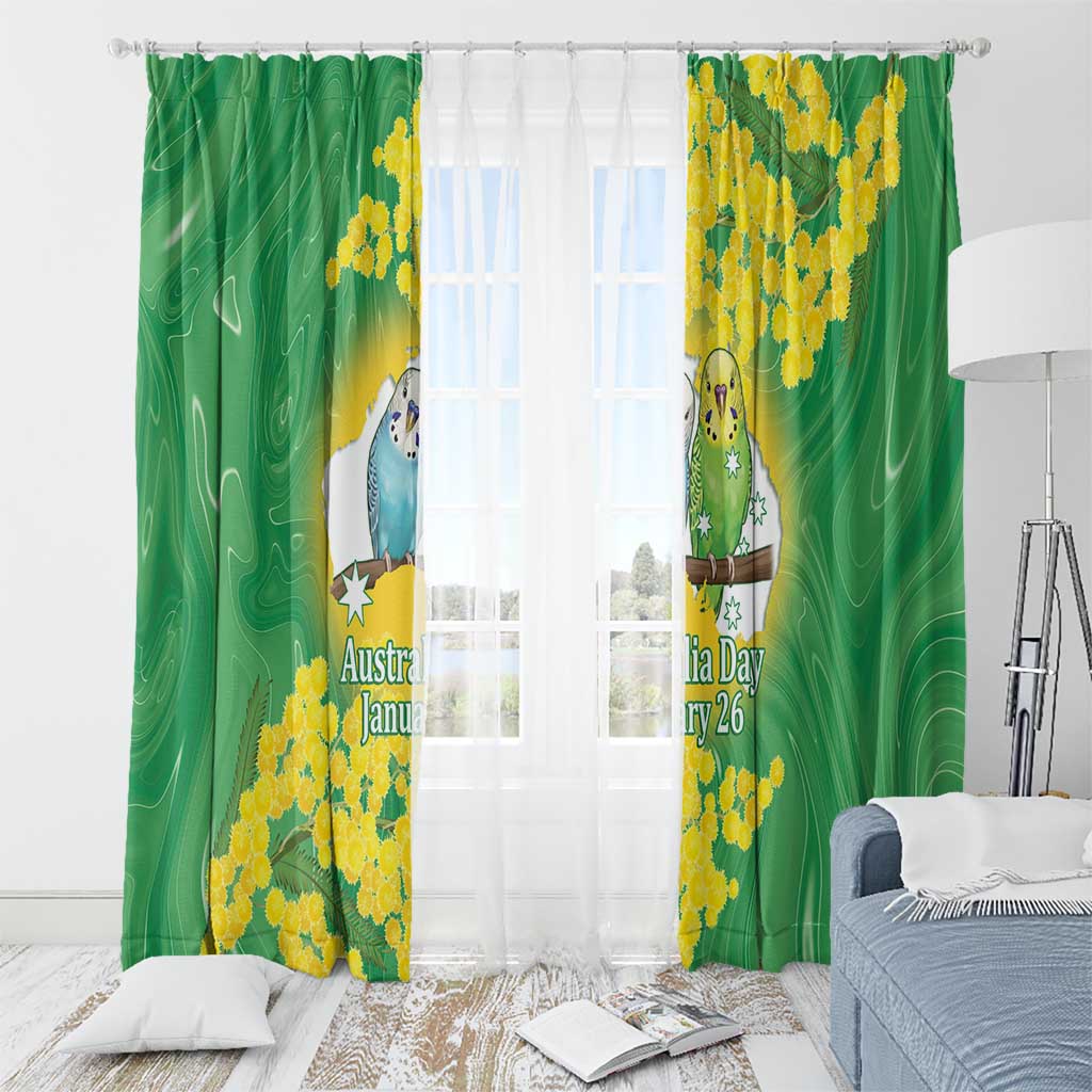Budgerigar Australia Day Window Curtain Proud To Be An Aussie Opal National Color - Aussie Hoodie