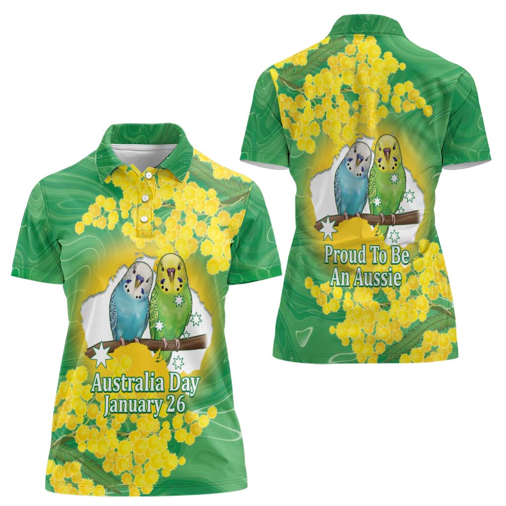 Budgerigar Australia Day Women Polo Shirt Proud To Be An Aussie Opal National Color - Aussie Hoodie