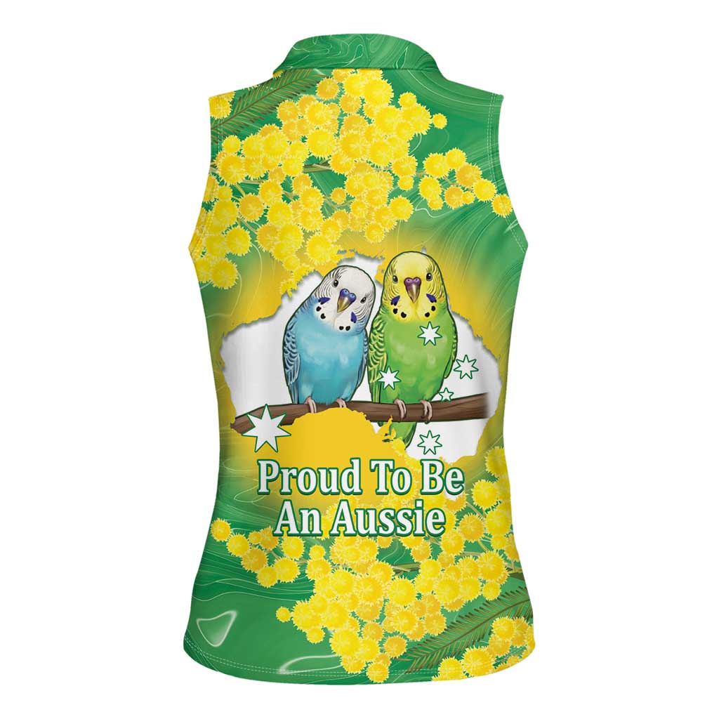 Budgerigar Australia Day Women Sleeveless Polo Shirt Proud To Be An Aussie Opal National Color - Aussie Hoodie