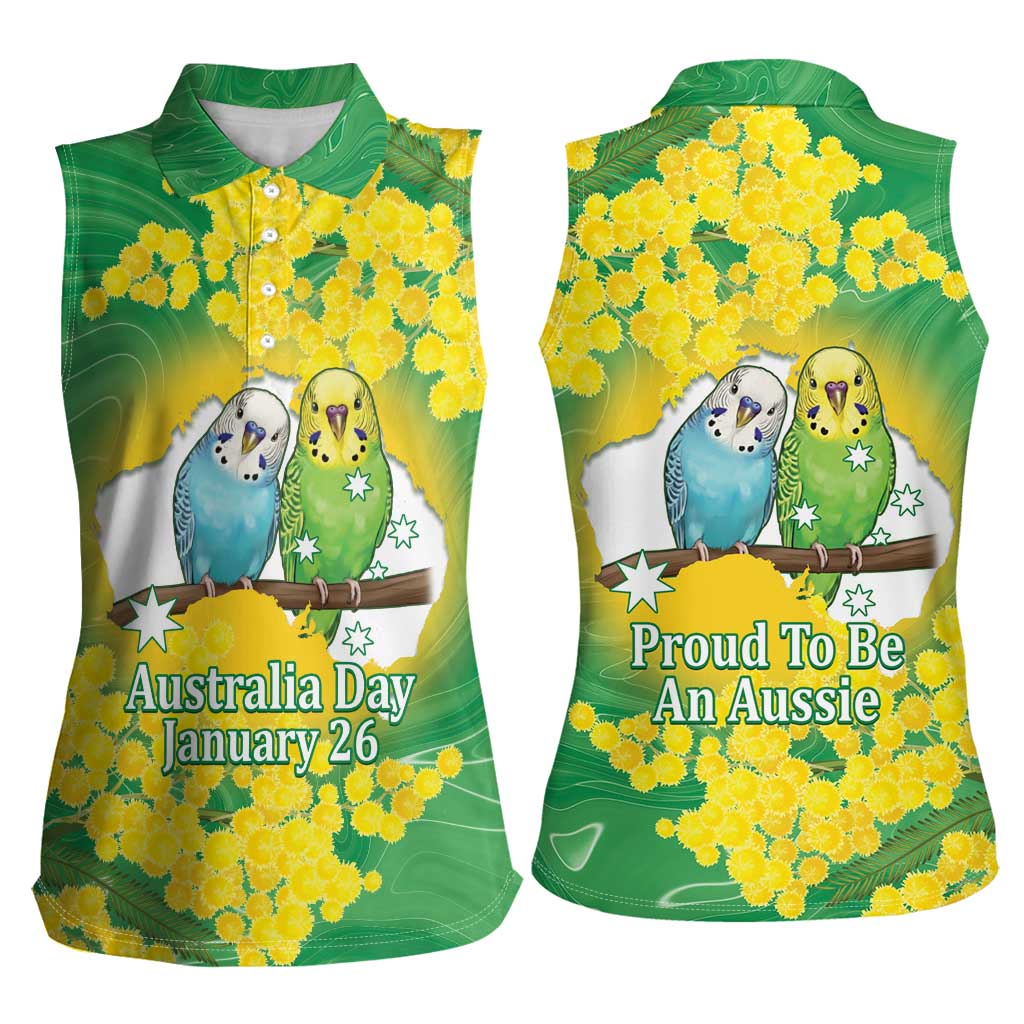 Budgerigar Australia Day Women Sleeveless Polo Shirt Proud To Be An Aussie Opal National Color - Aussie Hoodie