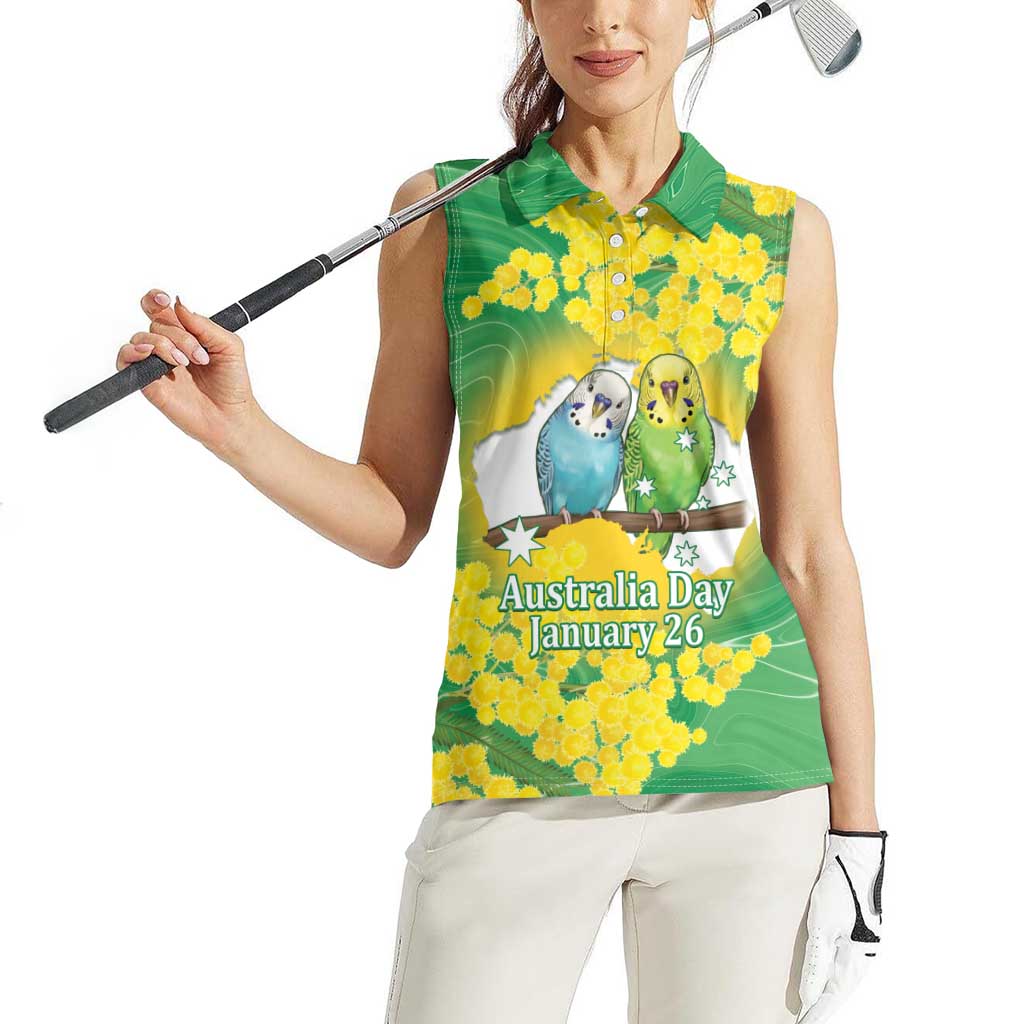 Budgerigar Australia Day Women Sleeveless Polo Shirt Proud To Be An Aussie Opal National Color - Aussie Hoodie