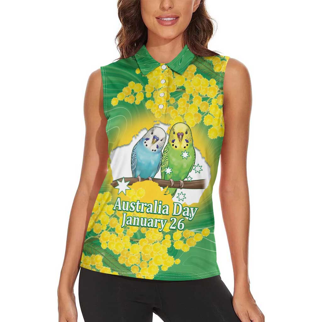 Budgerigar Australia Day Women Sleeveless Polo Shirt Proud To Be An Aussie Opal National Color - Aussie Hoodie