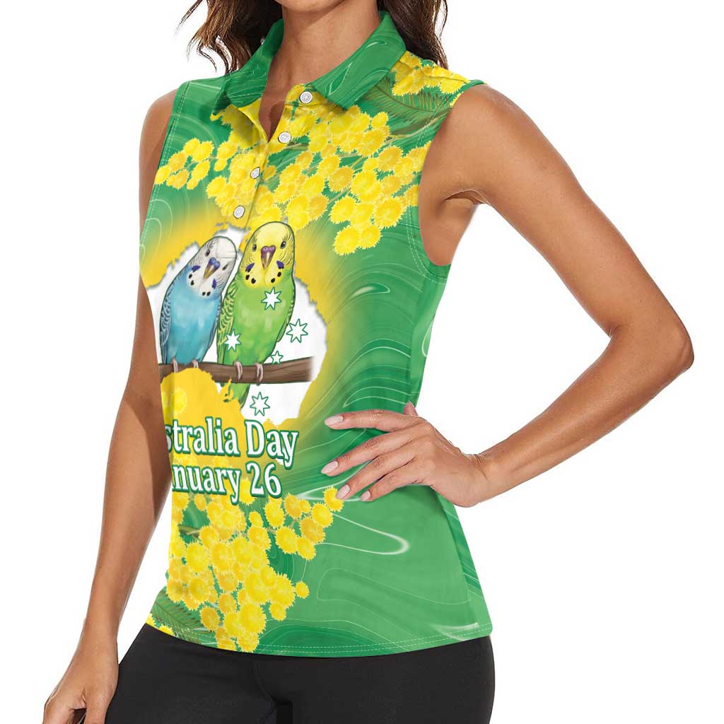 Budgerigar Australia Day Women Sleeveless Polo Shirt Proud To Be An Aussie Opal National Color - Aussie Hoodie