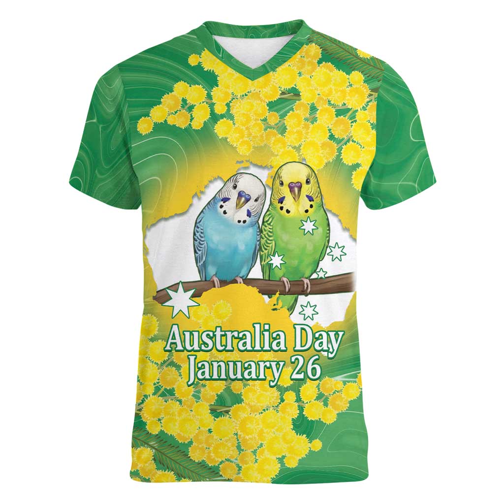 Budgerigar Australia Day Women V-Neck T-Shirt Proud To Be An Aussie Opal National Color - Aussie Hoodie