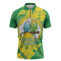Budgerigar Australia Day Zipper Polo Shirt Proud To Be An Aussie Opal National Color - Aussie Hoodie