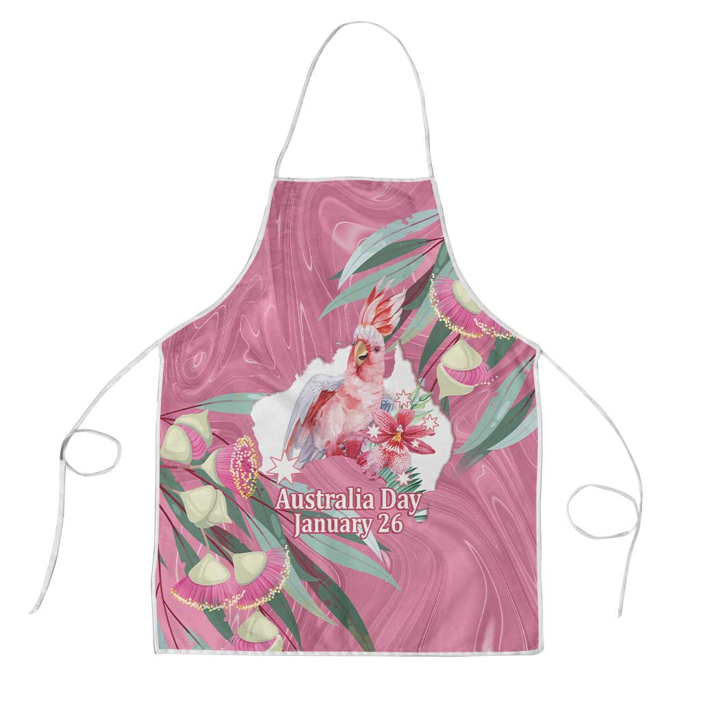 Pink Cockatoo Australia Day Apron Proud To Be An Aussie Opal Eucalyptus Blossoms - Aussie Hoodie