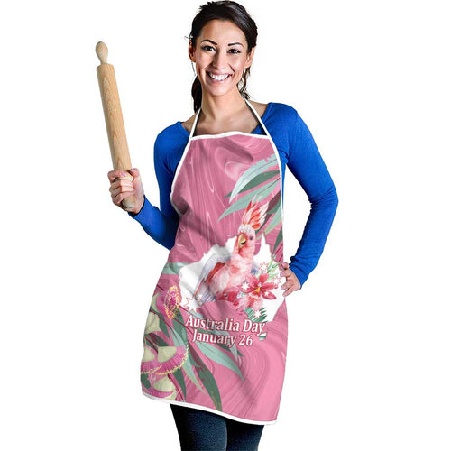 Pink Cockatoo Australia Day Apron Proud To Be An Aussie Opal Eucalyptus Blossoms - Aussie Hoodie