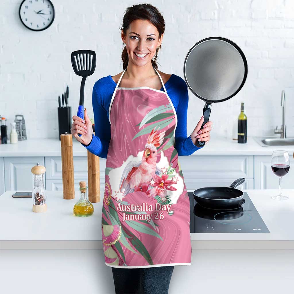 Pink Cockatoo Australia Day Apron Proud To Be An Aussie Opal Eucalyptus Blossoms - Aussie Hoodie
