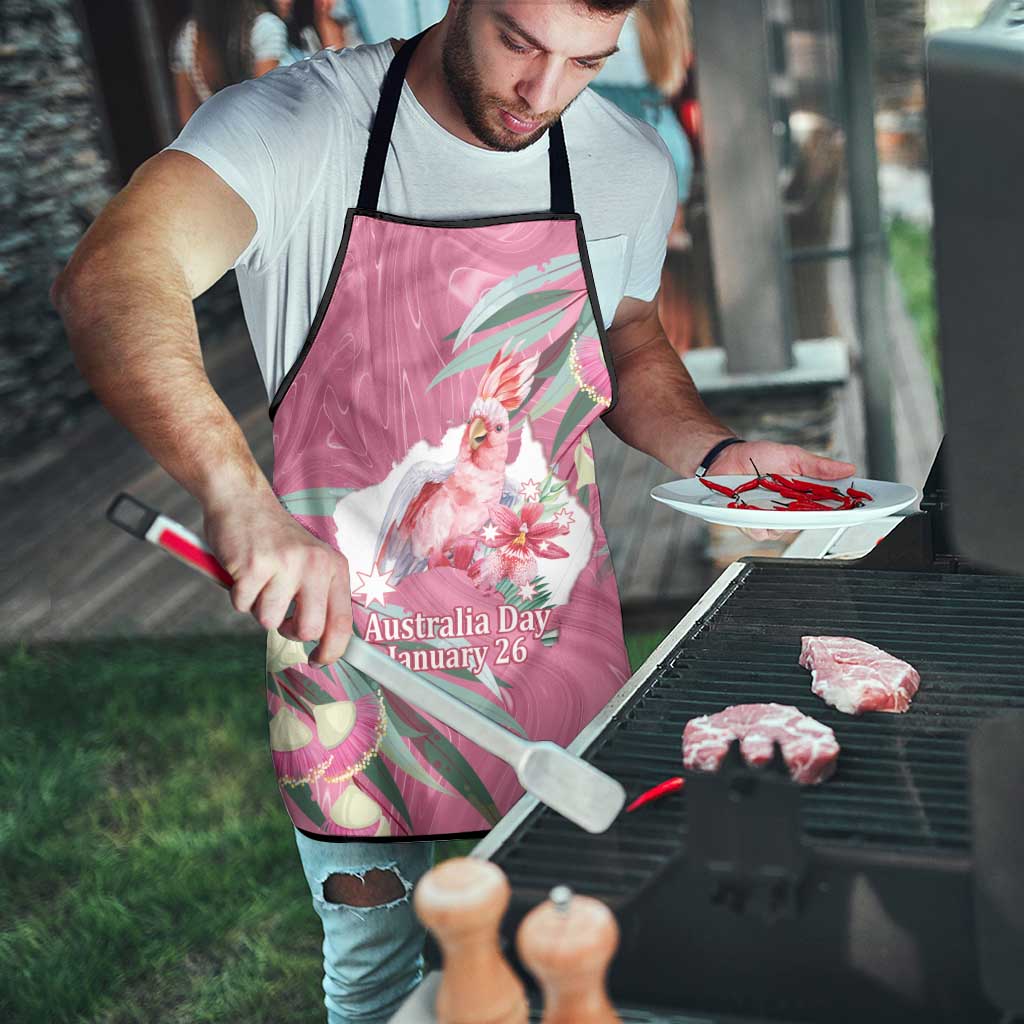 Pink Cockatoo Australia Day Apron Proud To Be An Aussie Opal Eucalyptus Blossoms - Aussie Hoodie