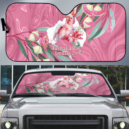 Pink Cockatoo Australia Day Auto Sun Shade Proud To Be An Aussie Opal Eucalyptus Blossoms - Aussie Hoodie