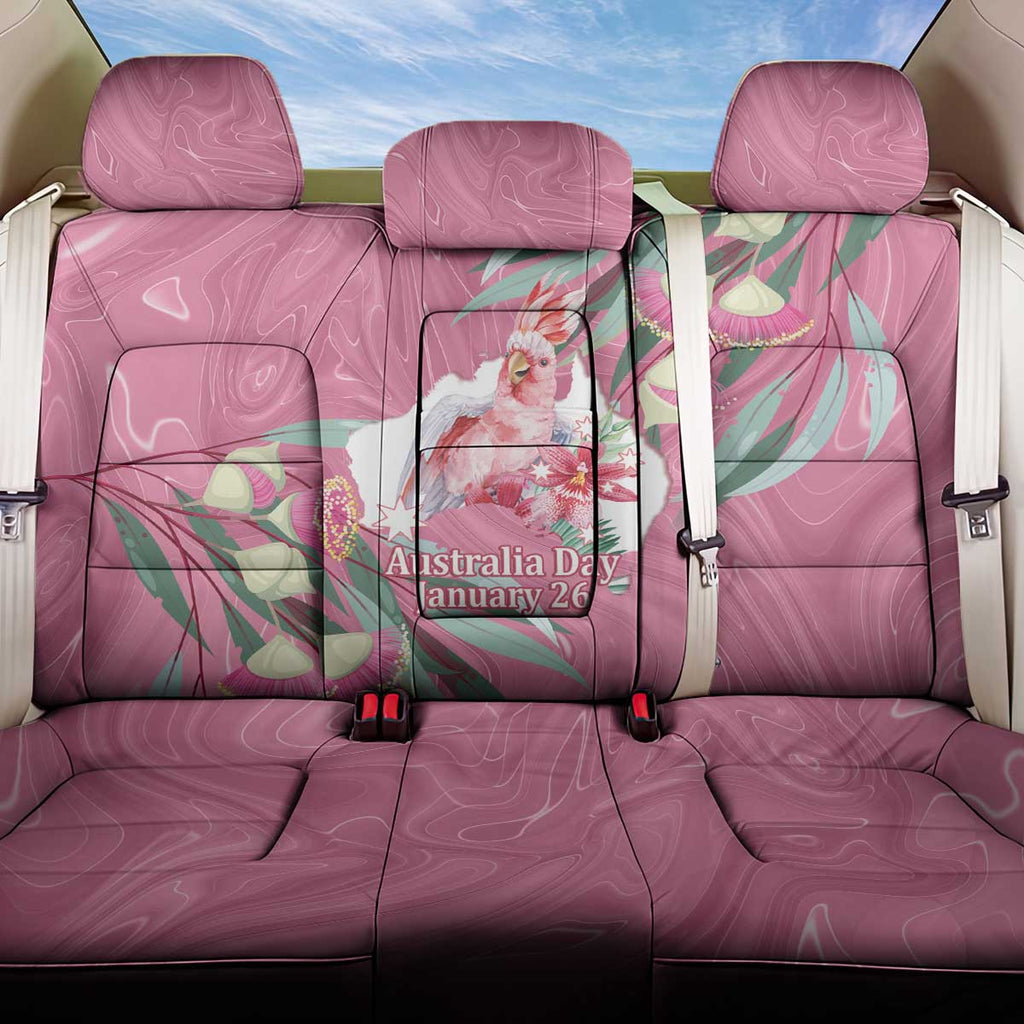 Pink Cockatoo Australia Day Back Car Seat Cover Proud To Be An Aussie Opal Eucalyptus Blossoms - Aussie Hoodie