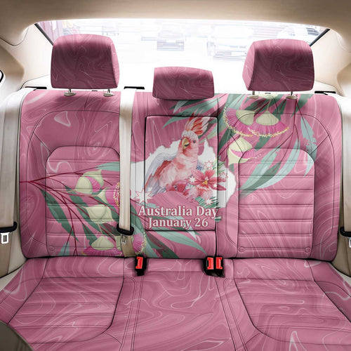 Pink Cockatoo Australia Day Back Car Seat Cover Proud To Be An Aussie Opal Eucalyptus Blossoms - Aussie Hoodie