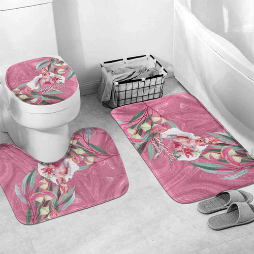 Pink Cockatoo Australia Day Bathroom Set Proud To Be An Aussie Opal Eucalyptus Blossoms - Aussie Hoodie