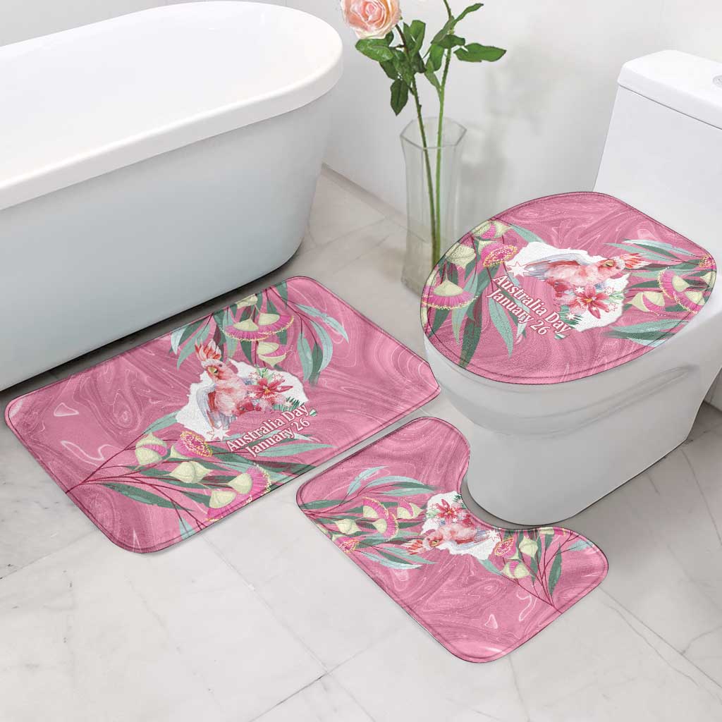 Pink Cockatoo Australia Day Bathroom Set Proud To Be An Aussie Opal Eucalyptus Blossoms - Aussie Hoodie