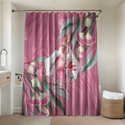 Pink Cockatoo Australia Day Bathroom Set Proud To Be An Aussie Opal Eucalyptus Blossoms - Aussie Hoodie