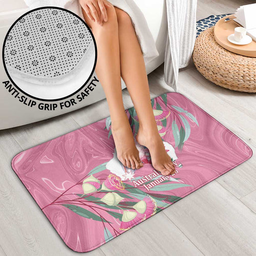 Pink Cockatoo Australia Day Bathroom Set Proud To Be An Aussie Opal Eucalyptus Blossoms - Aussie Hoodie