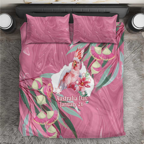 Pink Cockatoo Australia Day Bedding Set Proud To Be An Aussie Opal Eucalyptus Blossoms - Aussie Hoodie