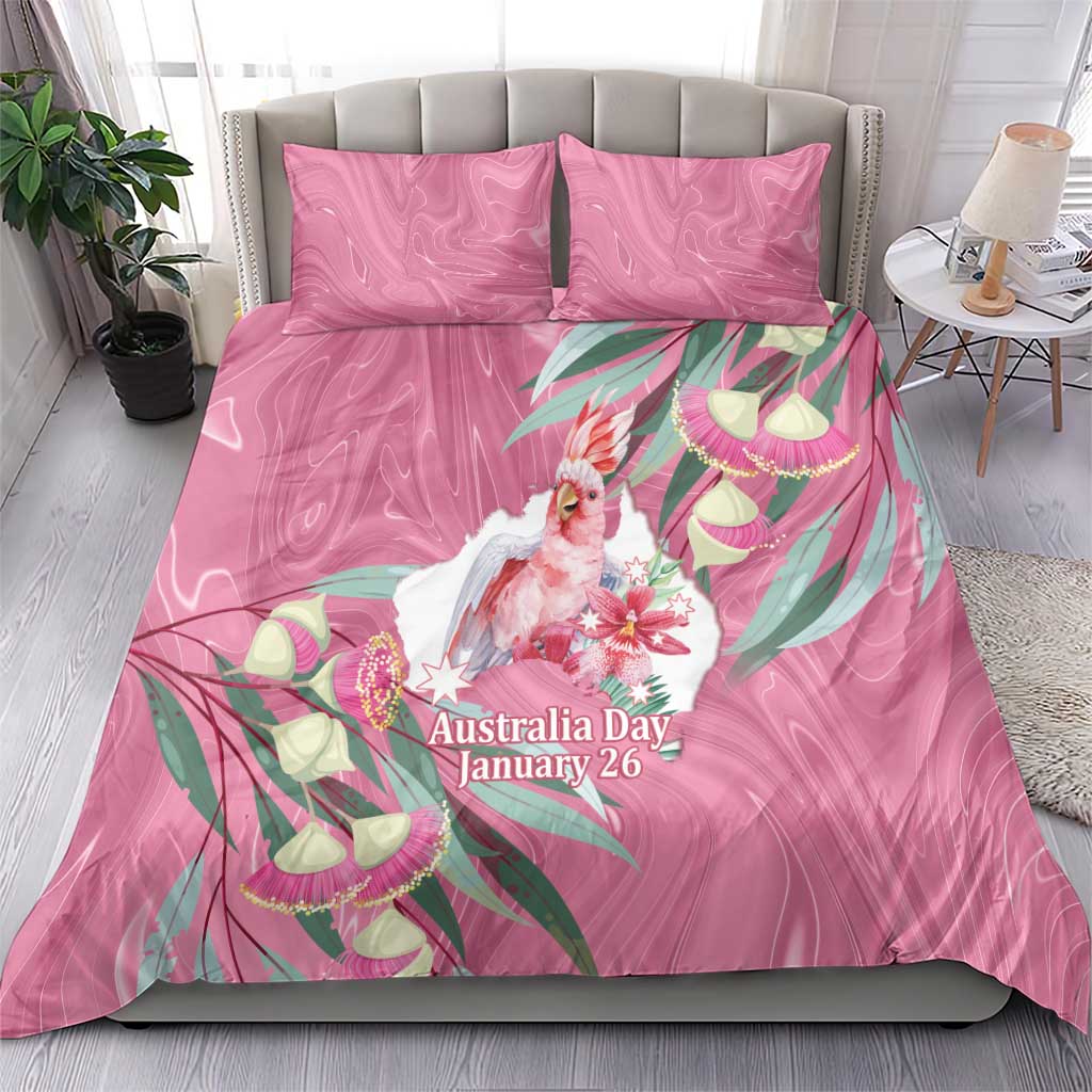 Pink Cockatoo Australia Day Bedding Set Proud To Be An Aussie Opal Eucalyptus Blossoms - Aussie Hoodie
