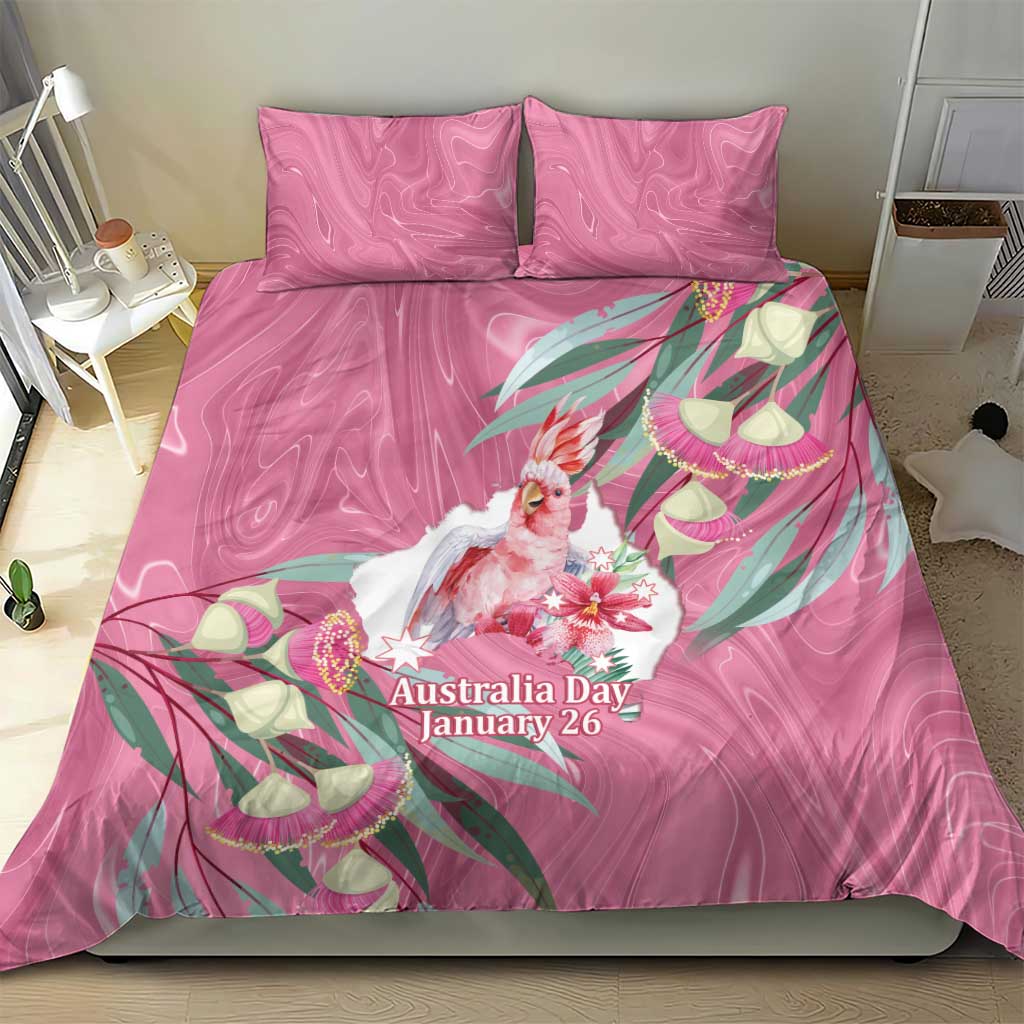 Pink Cockatoo Australia Day Bedding Set Proud To Be An Aussie Opal Eucalyptus Blossoms - Aussie Hoodie