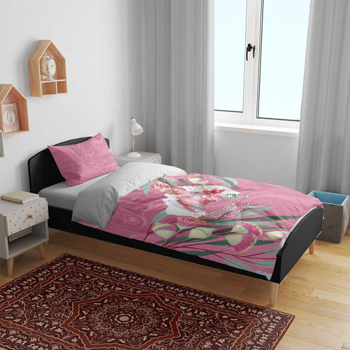 Pink Cockatoo Australia Day Bedding Set Proud To Be An Aussie Opal Eucalyptus Blossoms - Aussie Hoodie