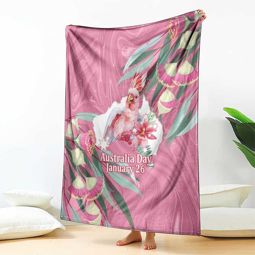 Pink Cockatoo Australia Day Blanket Proud To Be An Aussie Opal Eucalyptus Blossoms - Aussie Hoodie