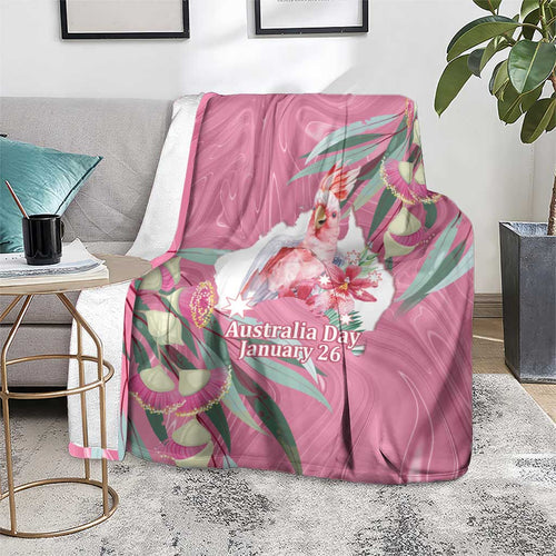 Pink Cockatoo Australia Day Blanket Proud To Be An Aussie Opal Eucalyptus Blossoms - Aussie Hoodie
