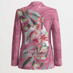 Pink Cockatoo Australia Day Blazer Proud To Be An Aussie Opal Eucalyptus Blossoms - Aussie Hoodie