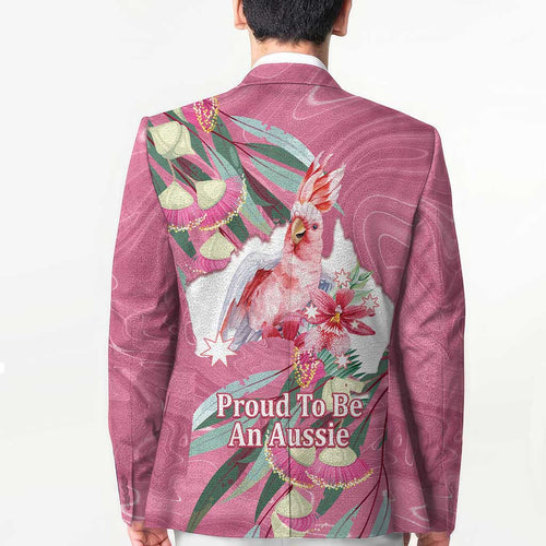 Pink Cockatoo Australia Day Blazer Proud To Be An Aussie Opal Eucalyptus Blossoms - Aussie Hoodie