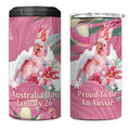 Pink Cockatoo Australia Day 4 in 1 Can Cooler Tumbler Proud To Be An Aussie Opal Eucalyptus Blossoms - Aussie Hoodie