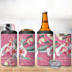 Pink Cockatoo Australia Day 4 in 1 Can Cooler Tumbler Proud To Be An Aussie Opal Eucalyptus Blossoms - Aussie Hoodie