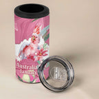 Pink Cockatoo Australia Day 4 in 1 Can Cooler Tumbler Proud To Be An Aussie Opal Eucalyptus Blossoms - Aussie Hoodie