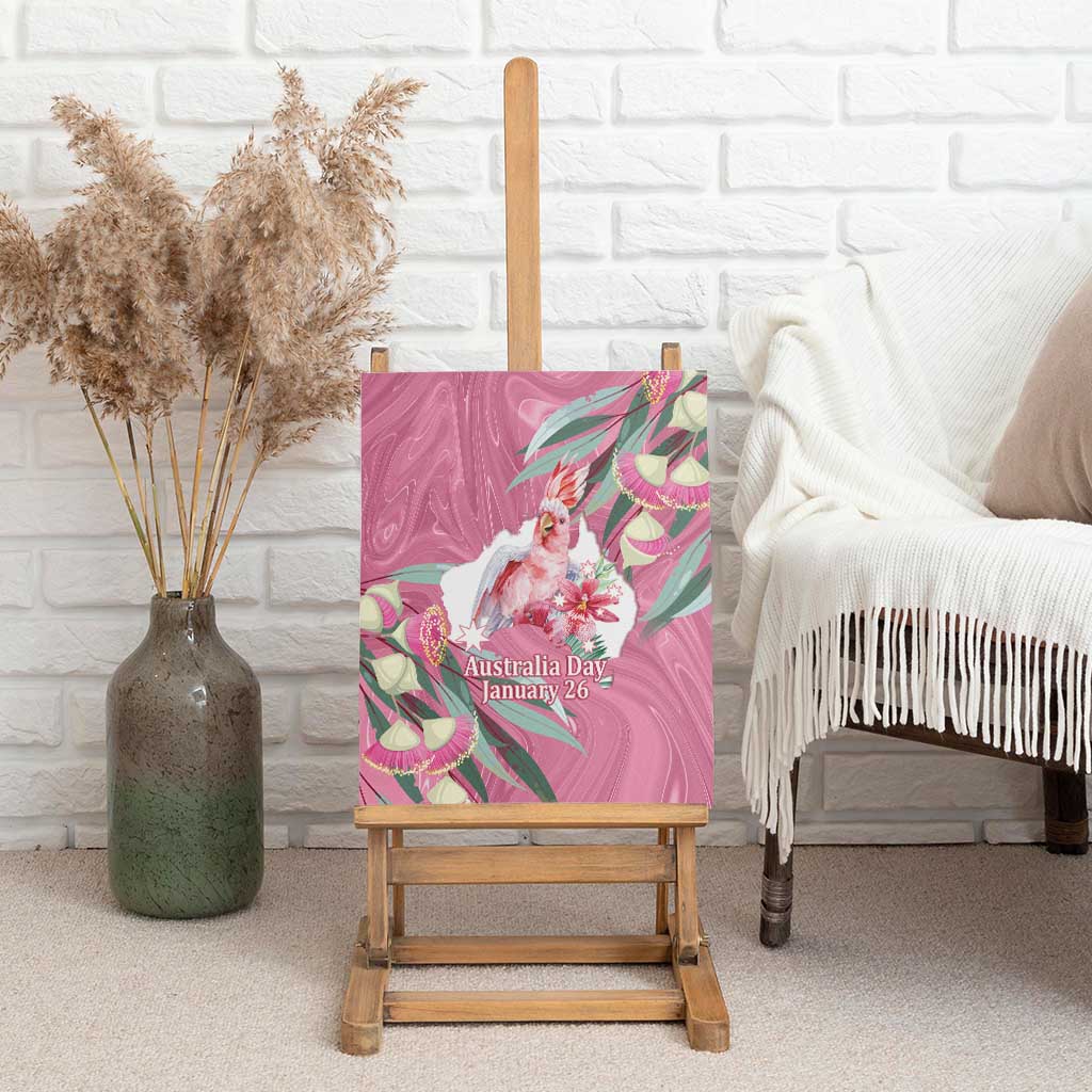 Pink Cockatoo Australia Day Canvas Wall Art Proud To Be An Aussie Opal Eucalyptus Blossoms - Aussie Hoodie
