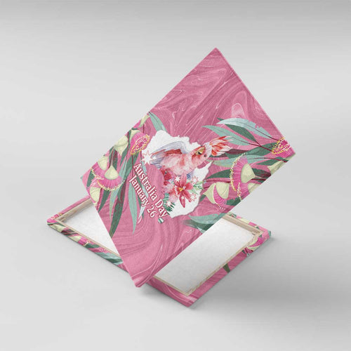 Pink Cockatoo Australia Day Canvas Wall Art Proud To Be An Aussie Opal Eucalyptus Blossoms - Aussie Hoodie