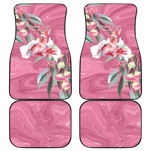 Pink Cockatoo Australia Day Car Mats Proud To Be An Aussie Opal Eucalyptus Blossoms - Aussie Hoodie