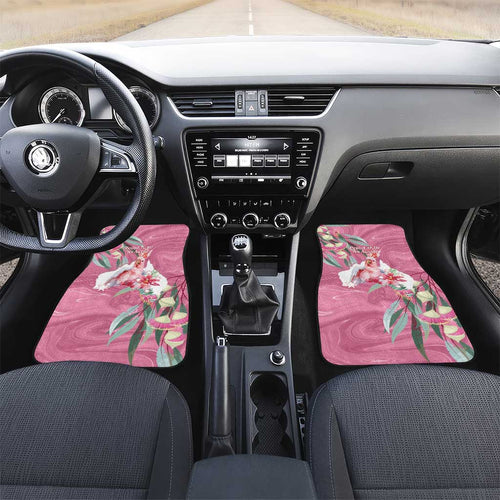 Pink Cockatoo Australia Day Car Mats Proud To Be An Aussie Opal Eucalyptus Blossoms - Aussie Hoodie