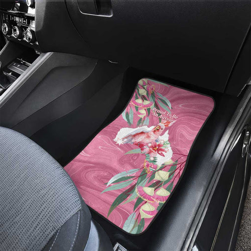 Pink Cockatoo Australia Day Car Mats Proud To Be An Aussie Opal Eucalyptus Blossoms - Aussie Hoodie