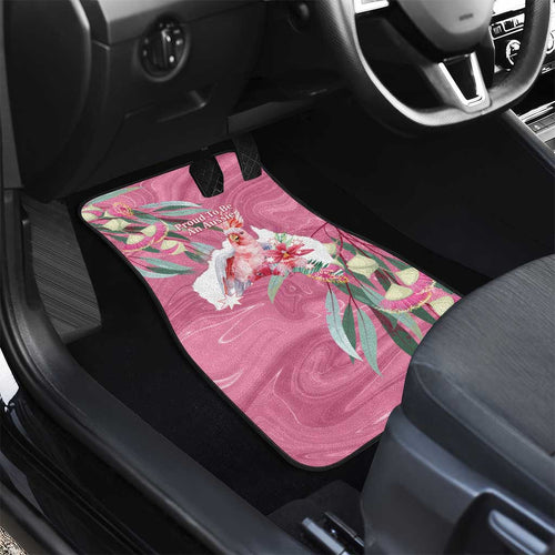 Pink Cockatoo Australia Day Car Mats Proud To Be An Aussie Opal Eucalyptus Blossoms - Aussie Hoodie
