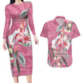 Pink Cockatoo Australia Day Couples Matching Long Sleeve Bodycon Dress and Hawaiian Shirt Proud To Be An Aussie Opal Eucalyptus Blossoms - Aussie Hoodie