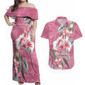 Pink Cockatoo Australia Day Couples Matching Off Shoulder Maxi Dress and Hawaiian Shirt Proud To Be An Aussie Opal Eucalyptus Blossoms - Aussie Hoodie