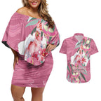 Pink Cockatoo Australia Day Couples Matching Off Shoulder Short Dress and Hawaiian Shirt Proud To Be An Aussie Opal Eucalyptus Blossoms - Aussie Hoodie