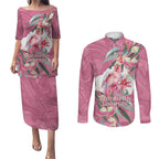 Pink Cockatoo Australia Day Couples Matching Puletasi and Long Sleeve Button Shirt Proud To Be An Aussie Opal Eucalyptus Blossoms - Aussie Hoodie