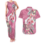 Pink Cockatoo Australia Day Couples Matching Tank Maxi Dress and Hawaiian Shirt Proud To Be An Aussie Opal Eucalyptus Blossoms - Aussie Hoodie