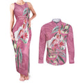 Pink Cockatoo Australia Day Couples Matching Tank Maxi Dress and Long Sleeve Button Shirt Proud To Be An Aussie Opal Eucalyptus Blossoms - Aussie Hoodie