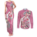 Pink Cockatoo Australia Day Couples Matching Tank Maxi Dress and Long Sleeve Button Shirt Proud To Be An Aussie Opal Eucalyptus Blossoms - Aussie Hoodie