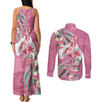 Pink Cockatoo Australia Day Couples Matching Tank Maxi Dress and Long Sleeve Button Shirt Proud To Be An Aussie Opal Eucalyptus Blossoms - Aussie Hoodie