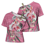 Pink Cockatoo Australia Day Cross Shoulder Shirt Proud To Be An Aussie Opal Eucalyptus Blossoms - Aussie Hoodie