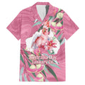 Pink Cockatoo Australia Day Family Matching Off Shoulder Short Dress and Hawaiian Shirt Proud To Be An Aussie Opal Eucalyptus Blossoms - Aussie Hoodie